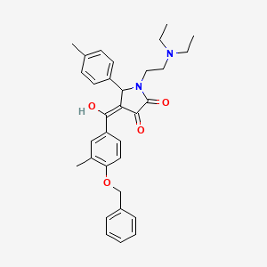 molecular formula C32H36N2O4 B12026212 4-[4-(Benzyloxy)-3-methylbenzoyl]-1-[2-(diethylamino)ethyl]-3-hydroxy-5-(4-methylphenyl)-1,5-dihydro-2H-pyrrol-2-one 