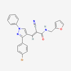 molecular formula C24H17BrN4O2 B12026215 3-(3-(4-Bromophenyl)-1-phenyl-1H-pyrazol-4-yl)-2-cyano-N-(furan-2-ylmethyl)acrylamide CAS No. 769143-62-6