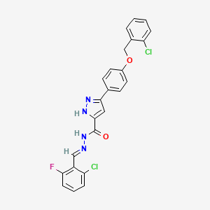 3-{4-[(2-chlorobenzyl)oxy]phenyl}-N'-[(E)-(2-chloro-6-fluorophenyl)methylidene]-1H-pyrazole-5-carbohydrazide