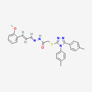 2-{[4,5-bis(4-methylphenyl)-4H-1,2,4-triazol-3-yl]sulfanyl}-N'-[(1E,2E)-3-(2-methoxyphenyl)prop-2-en-1-ylidene]acetohydrazide