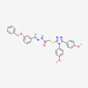 N'-{(E)-[3-(benzyloxy)phenyl]methylidene}-2-{[4,5-bis(4-methoxyphenyl)-4H-1,2,4-triazol-3-yl]sulfanyl}acetohydrazide