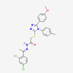 N'-[(1E)-1-(2,4-dichlorophenyl)ethylidene]-2-{[5-(4-methoxyphenyl)-4-(4-methylphenyl)-4H-1,2,4-triazol-3-yl]sulfanyl}acetohydrazide