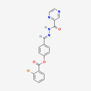 4-(2-(2-Pyrazinylcarbonyl)carbohydrazonoyl)phenyl 2-bromobenzoate