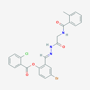 4-BR-2-(2-(((2-Methylbenzoyl)amino)AC)carbohydrazonoyl)phenyl 2-chlorobenzoate