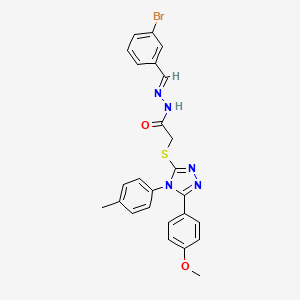 N'-[(E)-(3-bromophenyl)methylidene]-2-{[5-(4-methoxyphenyl)-4-(4-methylphenyl)-4H-1,2,4-triazol-3-yl]sulfanyl}acetohydrazide