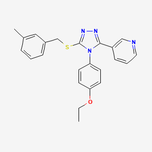 molecular formula C23H22N4OS B12026454 3-{4-(4-ethoxyphenyl)-5-[(3-methylbenzyl)sulfanyl]-4H-1,2,4-triazol-3-yl}pyridine 