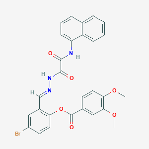 molecular formula C28H22BrN3O6 B12026456 [4-bromo-2-[(E)-[[2-(naphthalen-1-ylamino)-2-oxoacetyl]hydrazinylidene]methyl]phenyl] 3,4-dimethoxybenzoate 