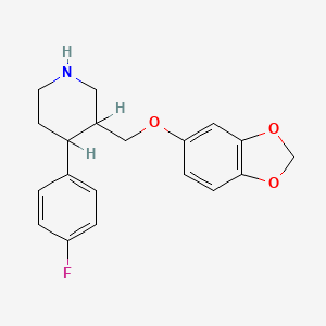molecular formula C19H20FNO3 B1202647 3-(1,3-Benzodioxol-5-yloxymethyl)-4-(4-fluorophenyl)piperidine 
