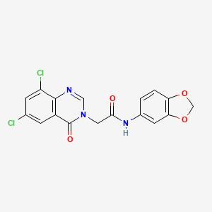 N-(Benzo[d][1,3]dioxol-5-yl)-2-(6,8-dichloro-4-oxoquinazolin-3(4H)-yl)acetamide