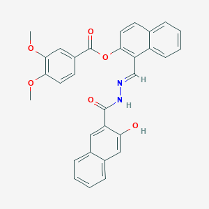 molecular formula C31H24N2O6 B12026507 [1-[(E)-[(3-hydroxynaphthalene-2-carbonyl)hydrazinylidene]methyl]naphthalen-2-yl] 3,4-dimethoxybenzoate CAS No. 767291-07-6