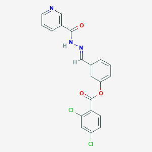 3-(2-(3-Pyridinylcarbonyl)carbohydrazonoyl)phenyl 2,4-dichlorobenzoate