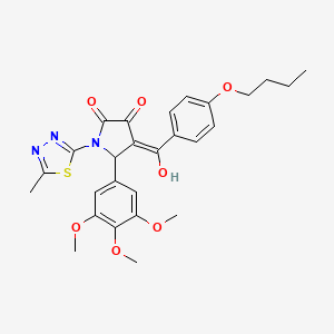 molecular formula C27H29N3O7S B12026572 4-(4-Butoxybenzoyl)-3-hydroxy-1-(5-methyl-1,3,4-thiadiazol-2-yl)-5-(3,4,5-trimethoxyphenyl)-1H-pyrrol-2(5H)-one CAS No. 609794-60-7