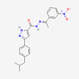 3-(4-isobutylphenyl)-N'-[(E)-1-(3-nitrophenyl)ethylidene]-1H-pyrazole-5-carbohydrazide