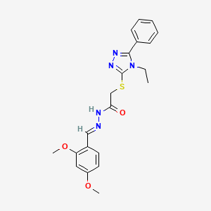 N'-(2,4-Dimethoxybenzylidene)-2-((4-ethyl-5-phenyl-4H-1,2,4-triazol-3-yl)thio)acetohydrazide