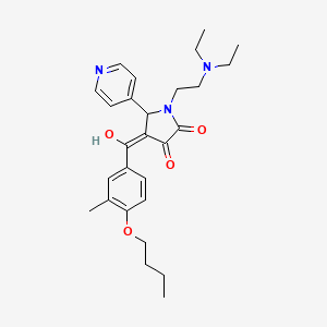 molecular formula C27H35N3O4 B12026584 4-(4-Butoxy-3-methylbenzoyl)-1-[2-(diethylamino)ethyl]-3-hydroxy-5-(4-pyridinyl)-1,5-dihydro-2H-pyrrol-2-one 