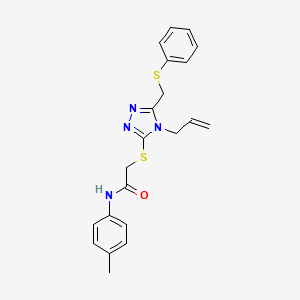 2-({4-Allyl-5-[(phenylsulfanyl)methyl]-4H-1,2,4-triazol-3-YL}sulfanyl)-N-(4-methylphenyl)acetamide