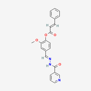 molecular formula C23H19N3O4 B12026642 2-Methoxy-4-(2-(3-pyridinylcarbonyl)carbohydrazonoyl)phenyl 3-phenylacrylate CAS No. 769142-22-5