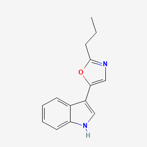 molecular formula C14H14N2O B1202671 1H-Indole, 3-(2-propyl-5-oxazolyl)- CAS No. 93773-64-9