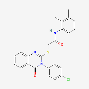 molecular formula C24H20ClN3O2S B12026767 2-{[3-(4-chlorophenyl)-4-oxo-3,4-dihydroquinazolin-2-yl]sulfanyl}-N-(2,3-dimethylphenyl)acetamide 