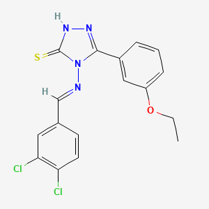 molecular formula C17H14Cl2N4OS B12026826 4-((3,4-Dichlorobenzylidene)amino)-5-(3-ethoxyphenyl)-4H-1,2,4-triazole-3-thiol CAS No. 497921-70-7