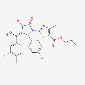 molecular formula C26H20ClFN2O5S B12026850 Allyl 2-[2-(4-chlorophenyl)-3-(3-fluoro-4-methylbenzoyl)-4-hydroxy-5-oxo-2,5-dihydro-1H-pyrrol-1-YL]-4-methyl-1,3-thiazole-5-carboxylate 