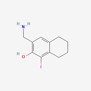 molecular formula C11H14INO B1202687 1-Iodo-3-aminomethyl-5,6,7,8-tetrahydro-2-naphthol CAS No. 82632-79-9