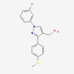 (1-(3-Chlorophenyl)-3-(4-(methylthio)phenyl)-1H-pyrazol-4-YL)methanol