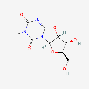 molecular formula C9H11N3O6 B1202698 (2R,4R,5R,6S)-5-hydroxy-4-(hydroxymethyl)-11-methyl-3,7-dioxa-1,9,11-triazatricyclo[6.4.0.02,6]dodec-8-ene-10,12-dione CAS No. 66528-42-5