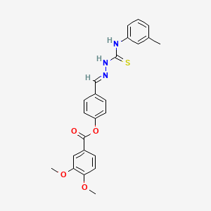 [4-[(E)-[(3-methylphenyl)carbamothioylhydrazinylidene]methyl]phenyl] 3,4-dimethoxybenzoate