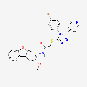 2-((4-(4-bromophenyl)-5-(pyridin-4-yl)-4H-1,2,4-triazol-3-yl)thio)-N-(2-methoxydibenzo[b,d]furan-3-yl)acetamide