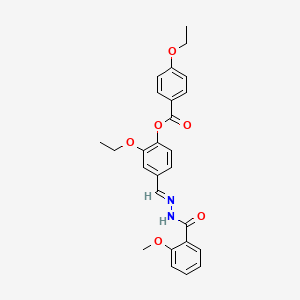 molecular formula C26H26N2O6 B12027035 2-Ethoxy-4-(2-(2-methoxybenzoyl)carbohydrazonoyl)phenyl 4-ethoxybenzoate CAS No. 767305-81-7