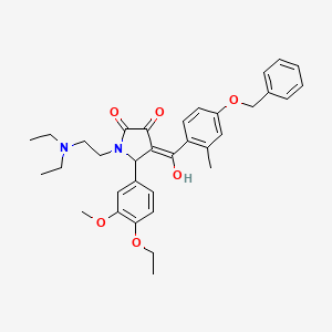 molecular formula C34H40N2O6 B12027037 4-(4-(Benzyloxy)-2-methylbenzoyl)-1-(2-(diethylamino)ethyl)-5-(4-ethoxy-3-methoxyphenyl)-3-hydroxy-1H-pyrrol-2(5H)-one CAS No. 500270-88-2