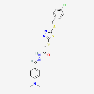 2-({5-[(4-chlorobenzyl)sulfanyl]-1,3,4-thiadiazol-2-yl}sulfanyl)-N'-{(E)-[4-(dimethylamino)phenyl]methylidene}acetohydrazide