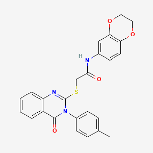 N-(2,3-Dihydro-1,4-benzodioxin-6-YL)-2-{[3-(4-methylphenyl)-4-oxo-3,4-dihydro-2-quinazolinyl]sulfanyl}acetamide