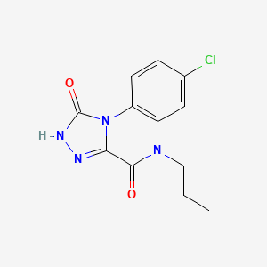 molecular formula C12H11ClN4O2 B1202714 7-Chloro-5-propyl-1,2,4-triazolo(4,3-a)quinoxaline-1,4(2H,5H)-dione CAS No. 80708-33-4