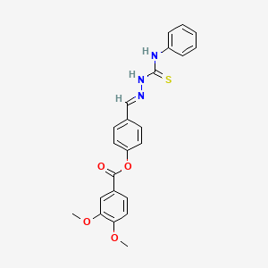 [4-[(E)-(phenylcarbamothioylhydrazinylidene)methyl]phenyl] 3,4-dimethoxybenzoate