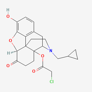 molecular formula C22H24ClNO5 B1202717 17-(Cyclopropylmethyl)-3-hydroxy-6-oxo-4,5-epoxymorphinan-14-yl chloroacetate 