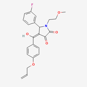 molecular formula C23H22FNO5 B12027227 4-(4-(Allyloxy)benzoyl)-5-(3-fluorophenyl)-3-hydroxy-1-(2-methoxyethyl)-1H-pyrrol-2(5H)-one CAS No. 618077-34-2