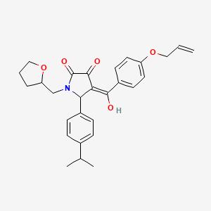 molecular formula C28H31NO5 B12027257 4-[4-(allyloxy)benzoyl]-3-hydroxy-5-(4-isopropylphenyl)-1-(tetrahydro-2-furanylmethyl)-1,5-dihydro-2H-pyrrol-2-one 