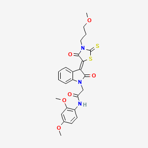 N-(2,4-dimethoxyphenyl)-2-{(3Z)-3-[3-(3-methoxypropyl)-4-oxo-2-thioxo-1,3-thiazolidin-5-ylidene]-2-oxo-2,3-dihydro-1H-indol-1-yl}acetamide