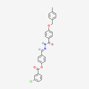 [4-[(E)-[[4-[(4-methylphenyl)methoxy]benzoyl]hydrazinylidene]methyl]phenyl] 3-chlorobenzoate