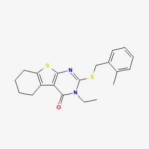 3-ethyl-2-[(2-methylbenzyl)sulfanyl]-5,6,7,8-tetrahydro[1]benzothieno[2,3-d]pyrimidin-4(3H)-one