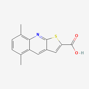 molecular formula C14H11NO2S B1202731 5,8-二甲基-噻吩并[2,3-b]喹啉-2-羧酸 CAS No. 333312-09-7