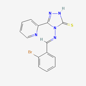 4-((2-Bromobenzylidene)amino)-5-(pyridin-2-yl)-4H-1,2,4-triazole-3-thiol