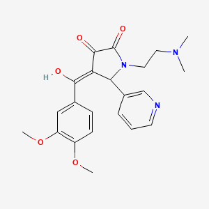 molecular formula C22H25N3O5 B12027365 4-(3,4-dimethoxybenzoyl)-1-[2-(dimethylamino)ethyl]-3-hydroxy-5-(3-pyridinyl)-1,5-dihydro-2H-pyrrol-2-one 