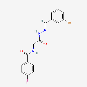 molecular formula C16H13BrFN3O2 B12027381 N-[2-[(2E)-2-[(3-bromophenyl)methylidene]hydrazinyl]-2-oxoethyl]-4-fluorobenzamide CAS No. 769142-34-9