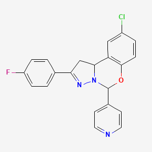 9-Chloro-2-(4-fluorophenyl)-5-(pyridin-4-yl)-5,10b-dihydro-1H-benzo[e]pyrazolo[1,5-c][1,3]oxazine