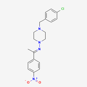 4-(4-chlorobenzyl)-N-[(E)-1-(4-nitrophenyl)ethylidene]-1-piperazinamine