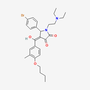 (4E)-5-(4-bromophenyl)-4-[(4-butoxy-3-methylphenyl)(hydroxy)methylidene]-1-[2-(diethylamino)ethyl]pyrrolidine-2,3-dione