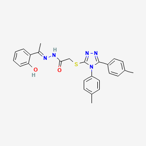 2-{[4,5-Bis(4-methylphenyl)-4H-1,2,4-triazol-3-YL]sulfanyl}-N'-[(E)-1-(2-hydroxyphenyl)ethylidene]acetohydrazide